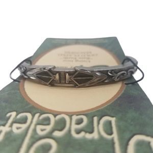 Bracelet Earth Spirit Siskiyou Bio Magnetic Pewter Arrowheads Black Stones